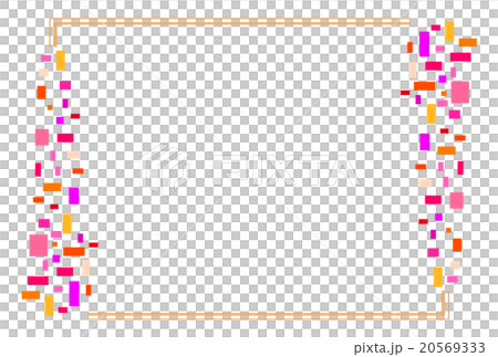 暖か色の幾何学模様縁どり 罫線なし 暖か色の幾何学模様縁どり 罫線なし 20569333
