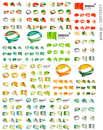 Set of speech bubble icons, overlapping shapes 20572027