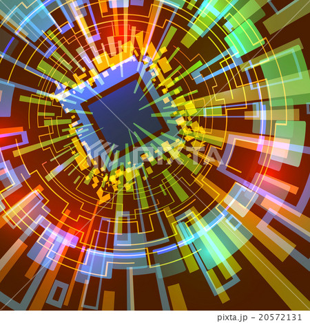 電子回路と光線　アブストラクトイメージ　回転と集中 20572131