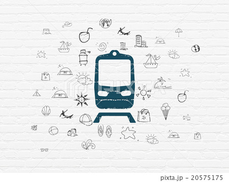 Tourism concept: Train on wall background Tourism concept: Train on wall background 20575175