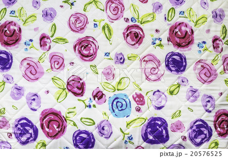 Rose flowers on fabric background Rose flowers on fabric background 20576525