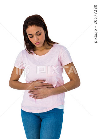 Girl having a stomach pain Girl having a stomach pain 20577280