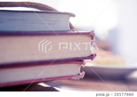 Stack of books on table office Stack of books on table office 20577660