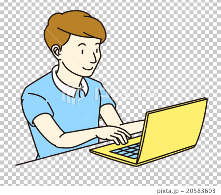A man who operates a personal computer 20583603