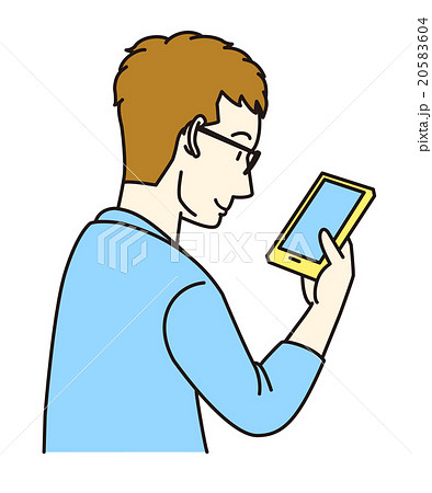 スマートフォンを操作する男性のイラスト素材 20583604 Pixta