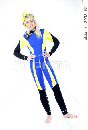 standing young woman wearing neoprene standing young woman wearing neoprene 20584624