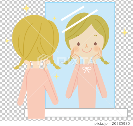 Woman looking in the mirror 20585980