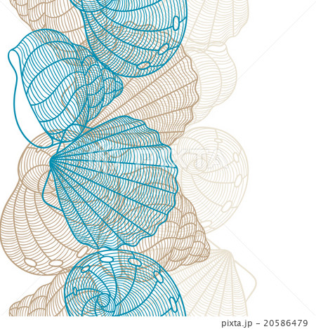 Marine seamless pattern with stylized seashells 20586479