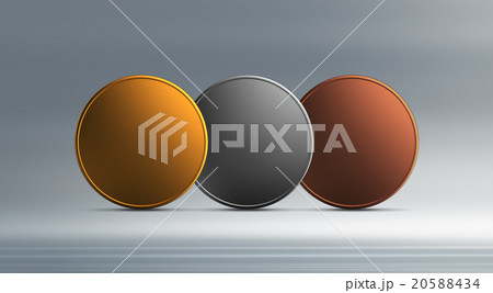Gold silver bronze coins overlap background 20588434