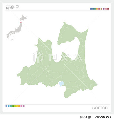 青森県の地図のイラスト素材