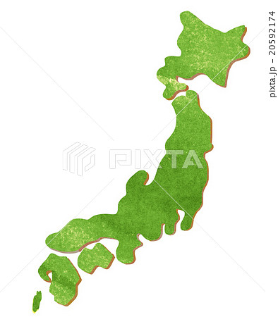 簡素な日本地図 緑 のイラスト素材