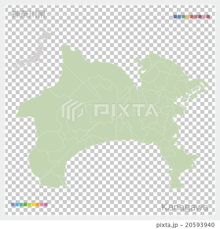 Map of Kanagawa Prefecture - Stock Illustration [20593940] - PIXTA