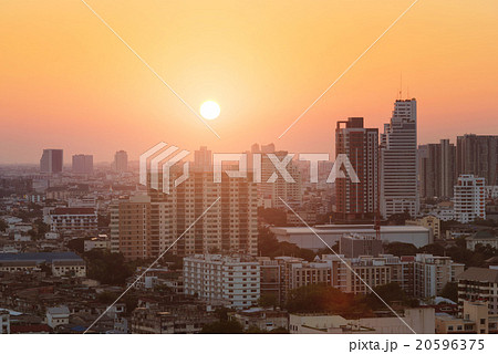 beautiful view of Bangkok skyline at sunset beautiful view of Bangkok skyline at sunset 20596375