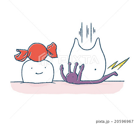 罠にかかる虫歯菌のイラスト素材 罠にかかる虫歯菌のイラスト素材