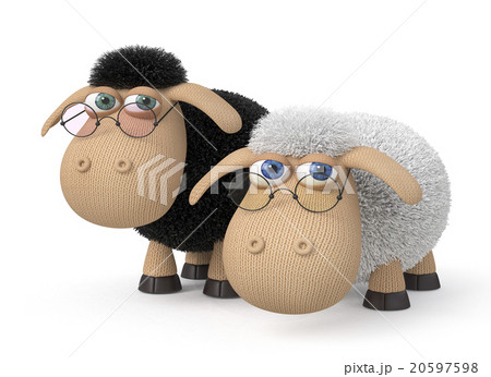 3d ridiculous sheep wearing spectacles 20597598
