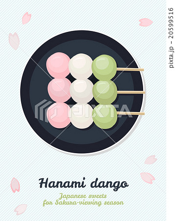 Hanami Dango. Japanese sweets for sakura season. Hanami Dango. Japanese sweets for sakura season. 20599516