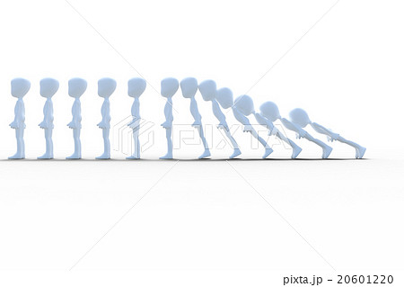 将棋倒し 人物大勢 perming3DCGイラスト素材 将棋倒し 人物大勢 perming3DCGイラスト素材 20601220