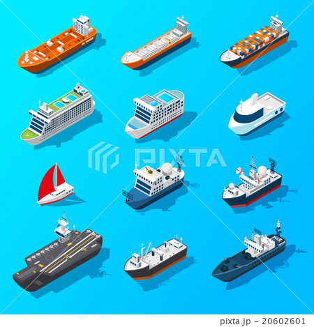 Ships Boats Vessels Isometric Icon Set Ships Boats Vessels Isometric Icon Set 20602601