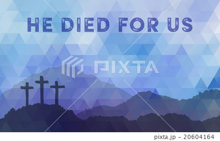 Easter scene with cross. Jesus Christ. Polygonal 20604164