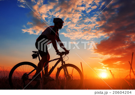 biker in autumn on a sunny afternoon 20604204