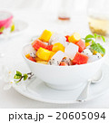 Bowl of fresh exotic fruit salad Healthy breakfast 20605094