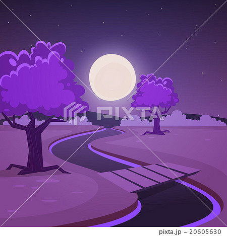 Cartoon Night Landscape Cartoon Night Landscape 20605630