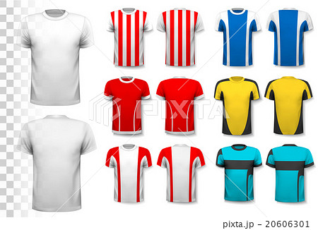 Collection of various soccer jerseys.  20606301