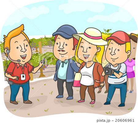 Travel Tour Vineyard Guide Stock Illustration