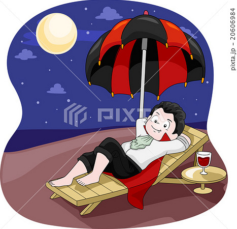 Vampire Kid Boy Moon Bathing Relax 20606984