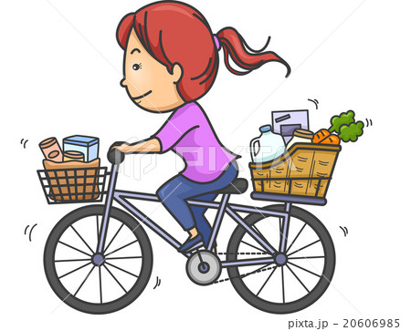 Girl Grocery Shopping Bike 20606985