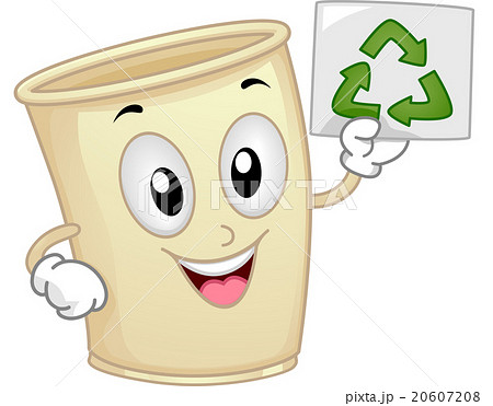 Mascot Recycle Paper Cup Promote Recycle - Stock Illustration [20607208] -  PIXTA