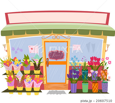 Flower Shop Store Front Signのイラスト素材