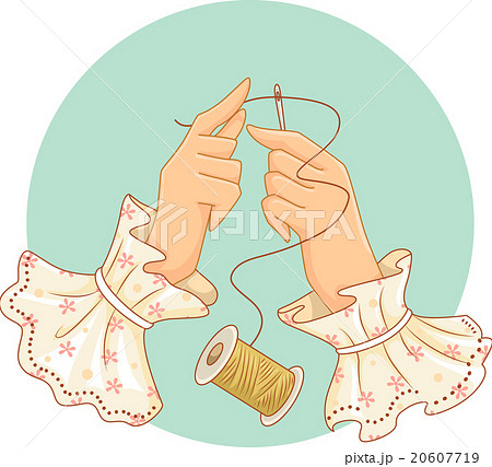 Retro Icon Hands Sewing Thread 20607719