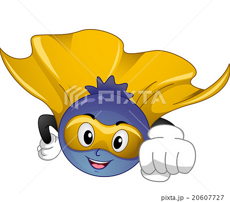 Mascot Blue Berry Superfood Flying 20607727