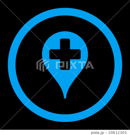 Medical Map Marker Rounded Vector Icon 20612303