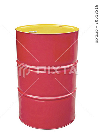 Pastel red metal barrel isolated on white. Pastel red metal barrel isolated on white. 20618516