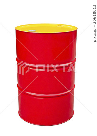 Red metal barrel isolated on white. 20618613