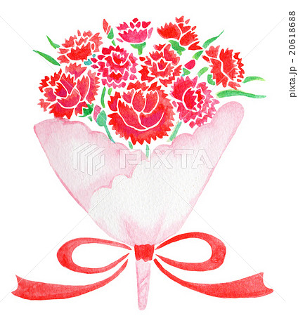 母の日 カーネーションの花束のイラスト素材 20618688 Pixta