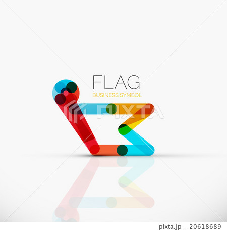 Logo flag, abstract linear geometric business icon 20618689