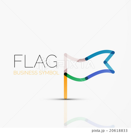 Logo flag, abstract linear geometric business icon 20618833