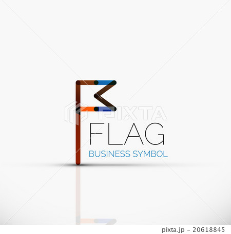 Logo flag, abstract linear geometric business icon Logo flag, abstract linear geometric business icon 20618845