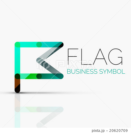 Logo flag, abstract linear geometric business icon Logo flag, abstract linear geometric business icon 20620709
