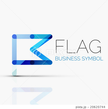 Logo flag, abstract linear geometric business icon 20620744