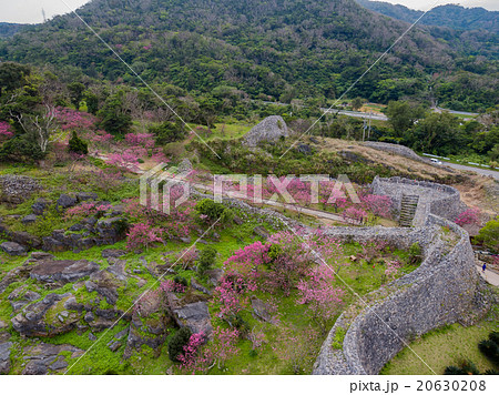 沖縄空撮 世界遺産 今帰仁城址 20630208