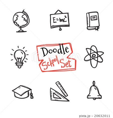 Vector doodle style school set. Cute hand drawn 20632011