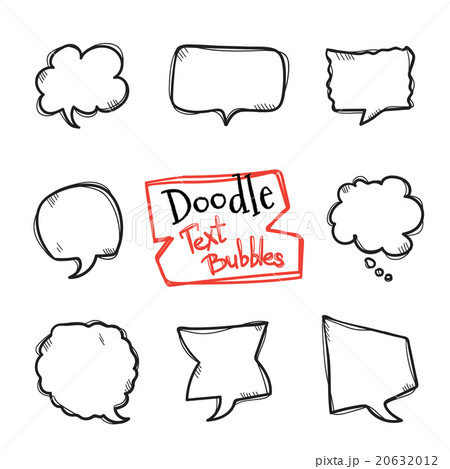Vector doodle style text bubbles set. Cute hand 20632012