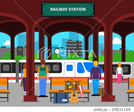 Railway station illustration Railway station illustration 20632109
