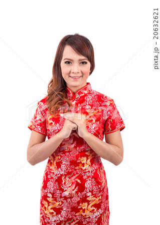 Asian Chinese girl greeting in Traditional Chinese 20632621