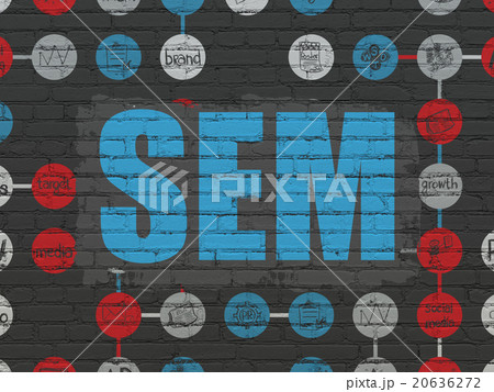 Marketing concept: SEM on wall background 20636272