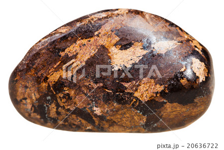 pebble of Bronzite gemstone isolated on white 20636722